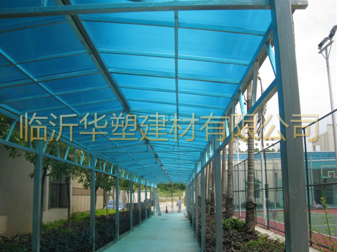 湖藍(lán)色陽(yáng)光板過(guò)道
